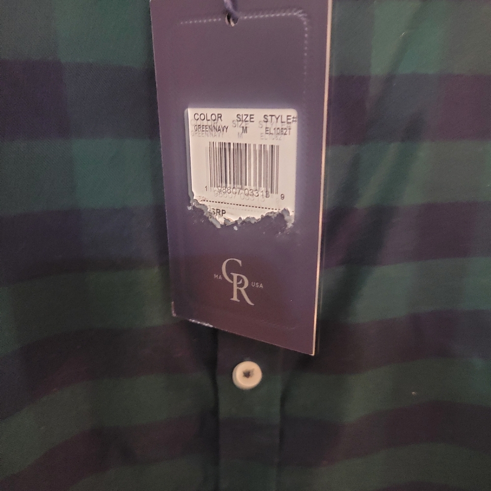 NWT Chatham Road Mens Sz M Green Navy Plaid Shirt Preppy - Picture 6 of 7